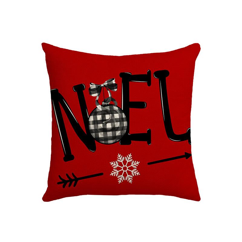 

Новая Рождественская наволочка Дом Диван Гостиная Подушка Подушка Лось Снежинка Праздничное украшение 45 * 45Cm (without core)