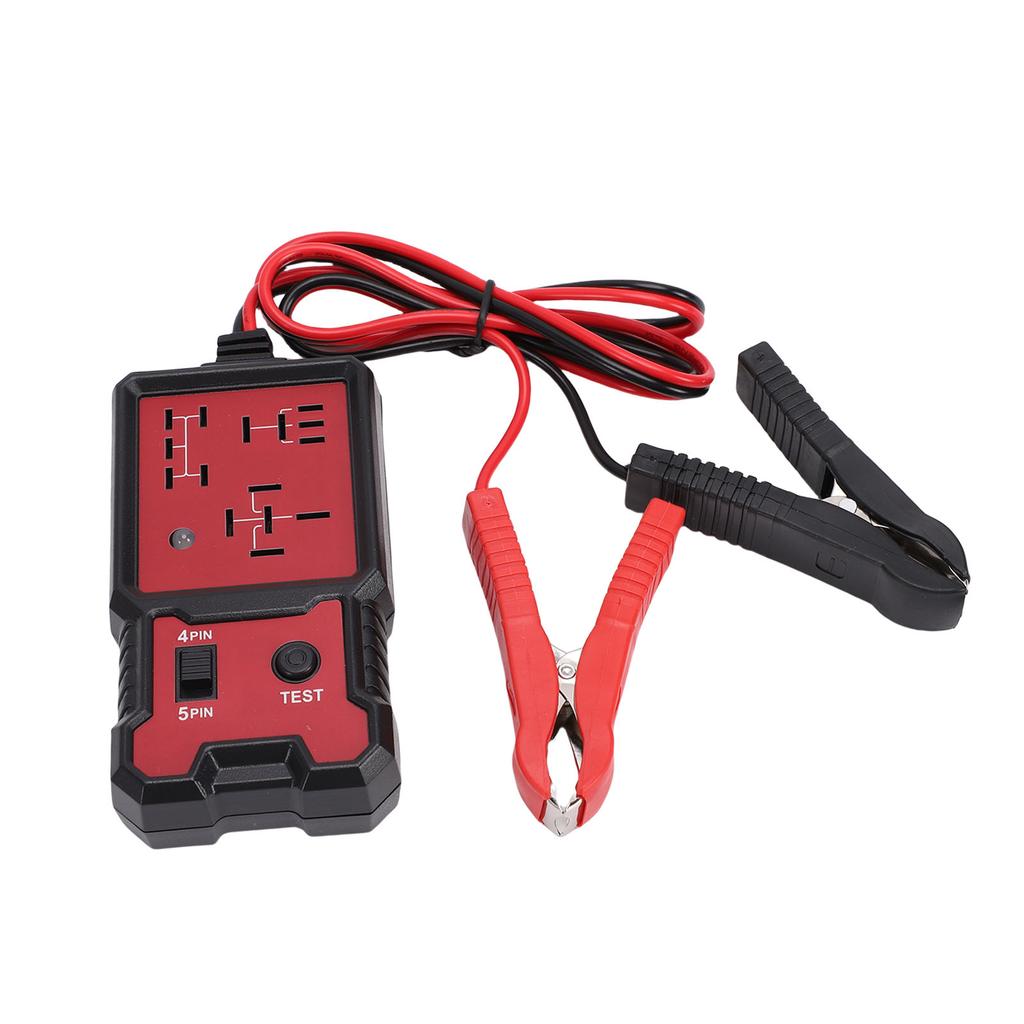 Automotive Relay Tester 4 Pin 5 Pin Universal Car Relay Tester Diagnostic Tool with Battery Clips for Repair