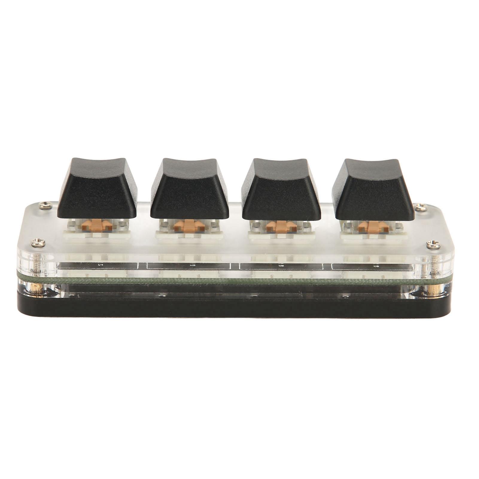 

Программируемая клавиатура USB 4 клавиши Мини Портативная механическая клавиатура HID DIY Программируемая клавиатура RGB