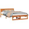 Bed Frame Wax Brown 140 X 190 Cm Solid Pine Wood