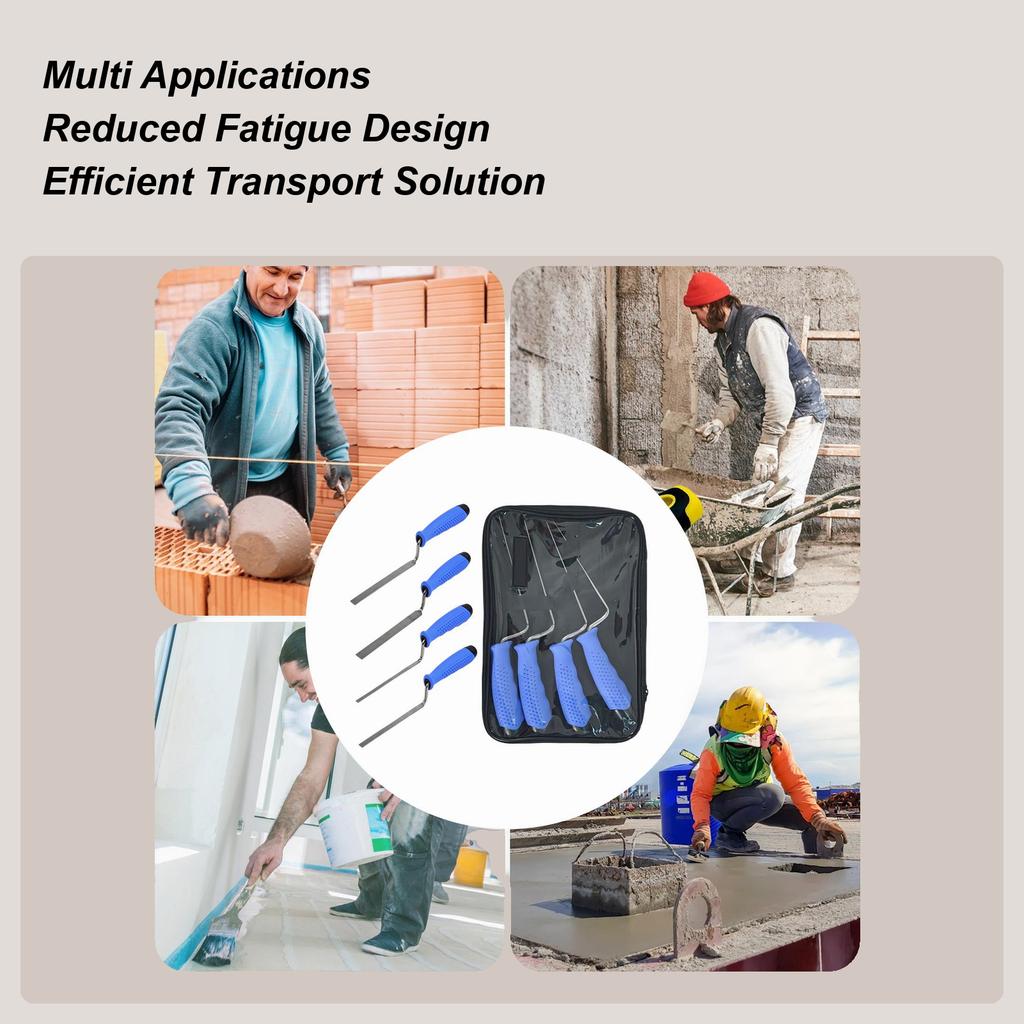 Tuck Pointing Tools 4-Piece Stainless Steel Brick Laying Trowel Tuck Pointer Professional Concrete Tools For Mortar Plastering