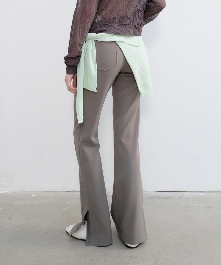 Yunse Sleek Flare Pants (Khaki Brown)