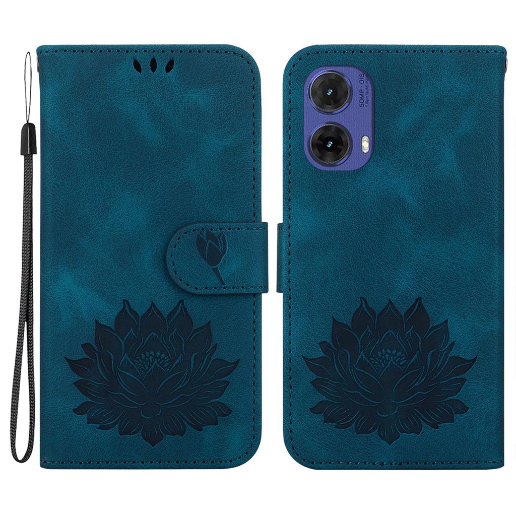 Für Motorola Moto G85 5G/S50 Neo 5G Brieftasche Hülle Lotus Prägung Leder Handyhülle