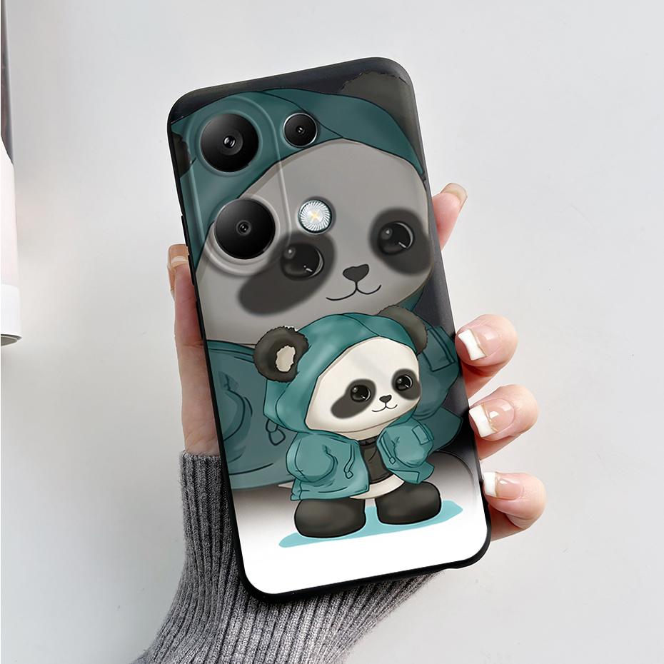 For Xiaomi Poco M6 Pro Case Soft Silicone Cute Cat Panda Shockproof Cover for Poco M6 Pro 4G TPU Coque Funda Shell M6Pro 6.67''