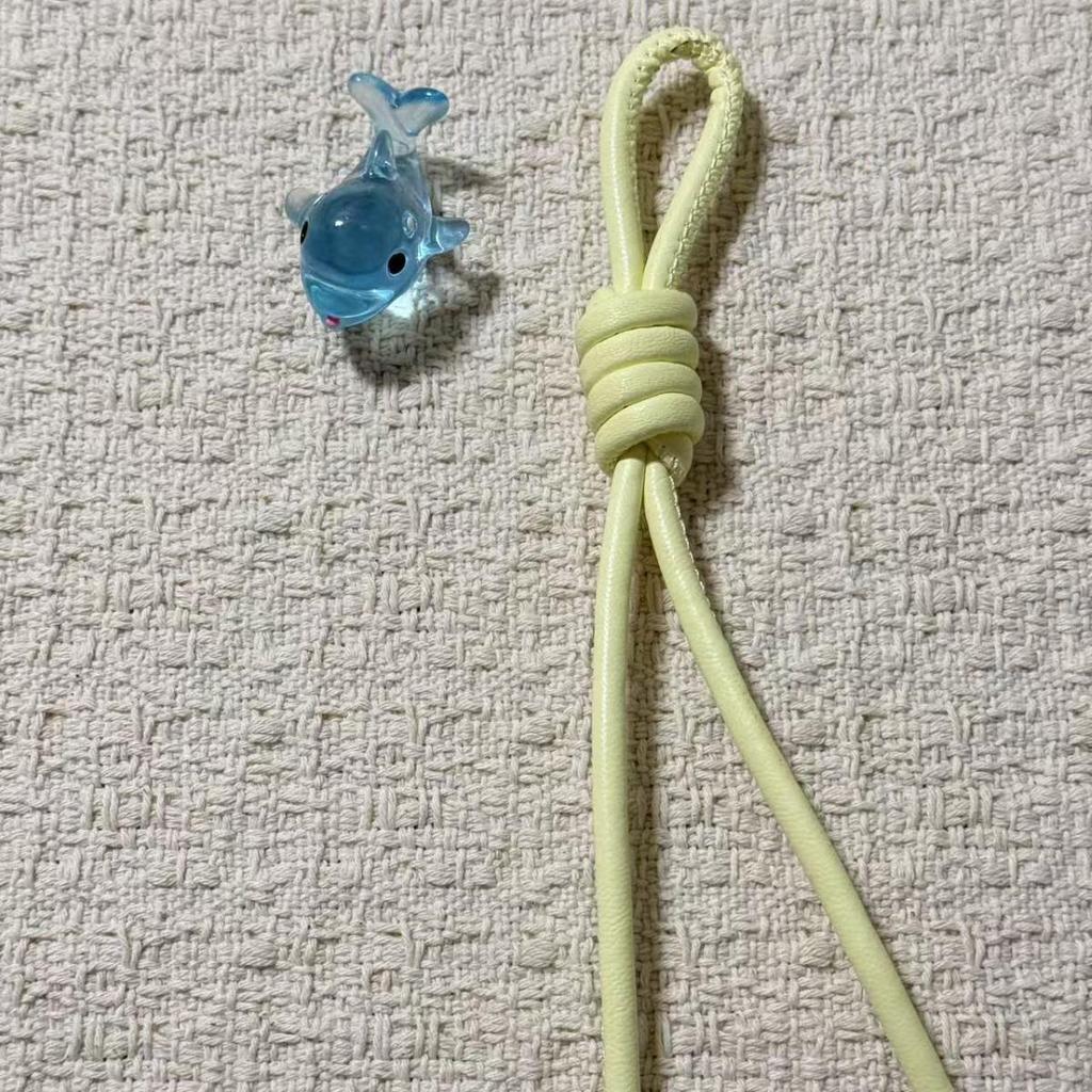 Stylish Leather DIY Car Keychain with Woven PU Rope Knot