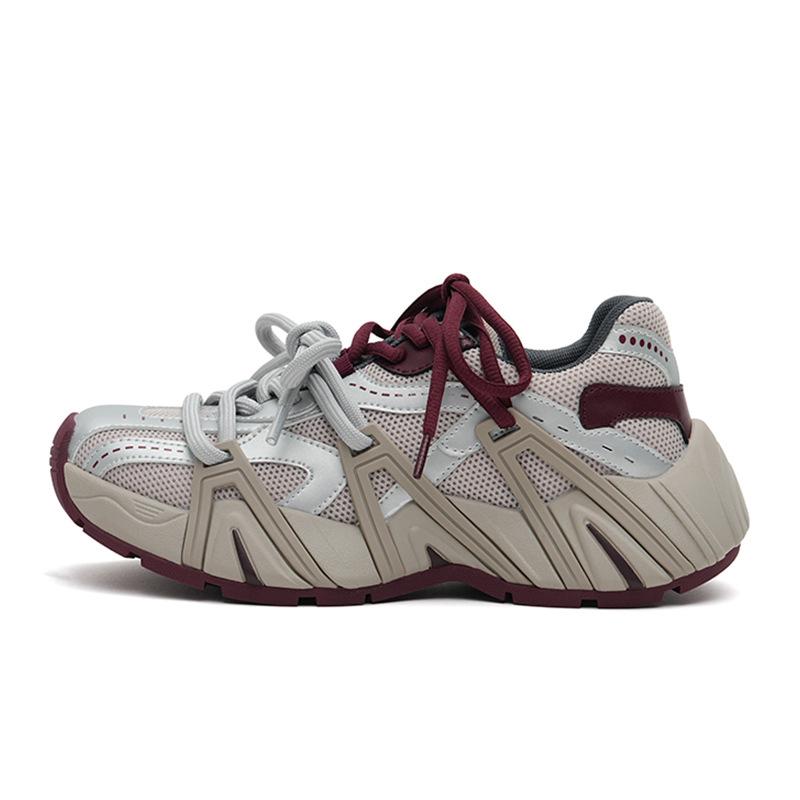 2025 Autumn New Thick-soled Heightening Dad Shoes Mesh Breathable Sports Shoes Versatile Casual Shoes