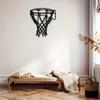 Metal Basketball Hoop Wall Art, Sports Silhouette Decor for Man Cave Bedroom Gym, Rustproof Iron Sculpture, Easy Hanging