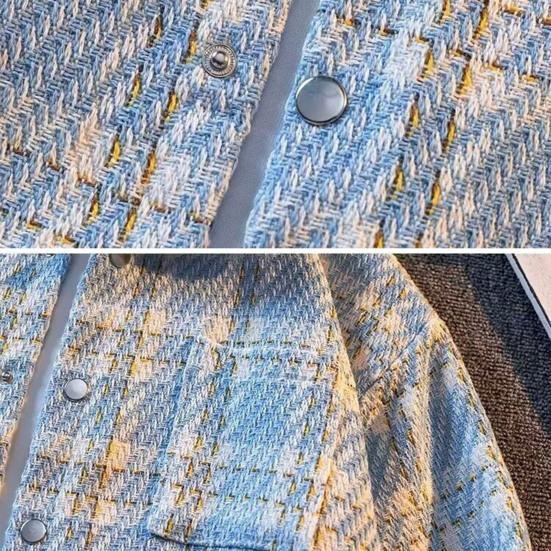 Pánská vlněná bunda klopa dlouhý rukáv kostkovaný vzor jednoradové zapínání kabát s náprsní kapsou volný střih bunda kabát