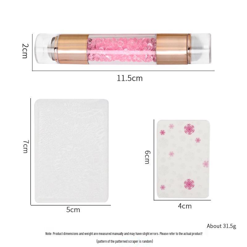 Large Silicone Nail Art Stamp with Lid - Single/Double Head French Design DIY Stamping Tools