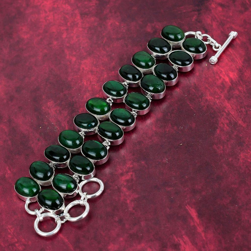 Green Flash Labradorite Handmade Gemstone Bracelet, 925 Solid Sterling Silver Bracelet Antique Jewelry, Adjustable Chain Bracelet Engagement Gift