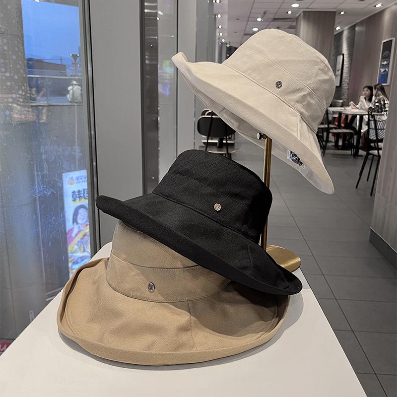 Women's Sun Hat Oversized Wide Brim Bucket Hat Travel Hiking Beach Hat Summer Face Cover Sun Protection Foldable Hat