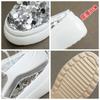 Fujin 8cm Ekte Lær Syntetisk Slip-on Plattform Kile Sandaler Sandal Bling Kvinner ROME Pumpe Sommer Høye Hæler Motesko