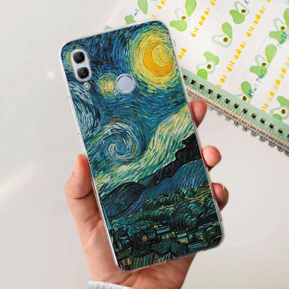 

For Honor 10 Lite Case HRY-LX1 Football Skull Cat Cartoon Phone Case For Huawei Honor 10i 10Lite Back Cover Fundas Clear Soft Honor 10 Lite