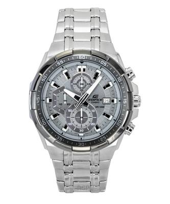 Edifice Standardowy Chronograf Analogowy Stal nierdzewna Szara tarcza Kwarcowy EFR-539DE-8AV 100M Zegarek męski
