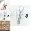 Japanese School Girl Style Polyester Plaid Neck Tie With Bow For Kids Uniforms