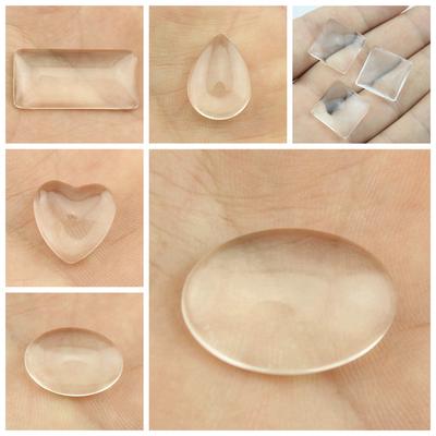 6 Parça Temizle Düz Arka Cam Boş Cabochon Cameo Boncuk El Yapımı Takı Toplu