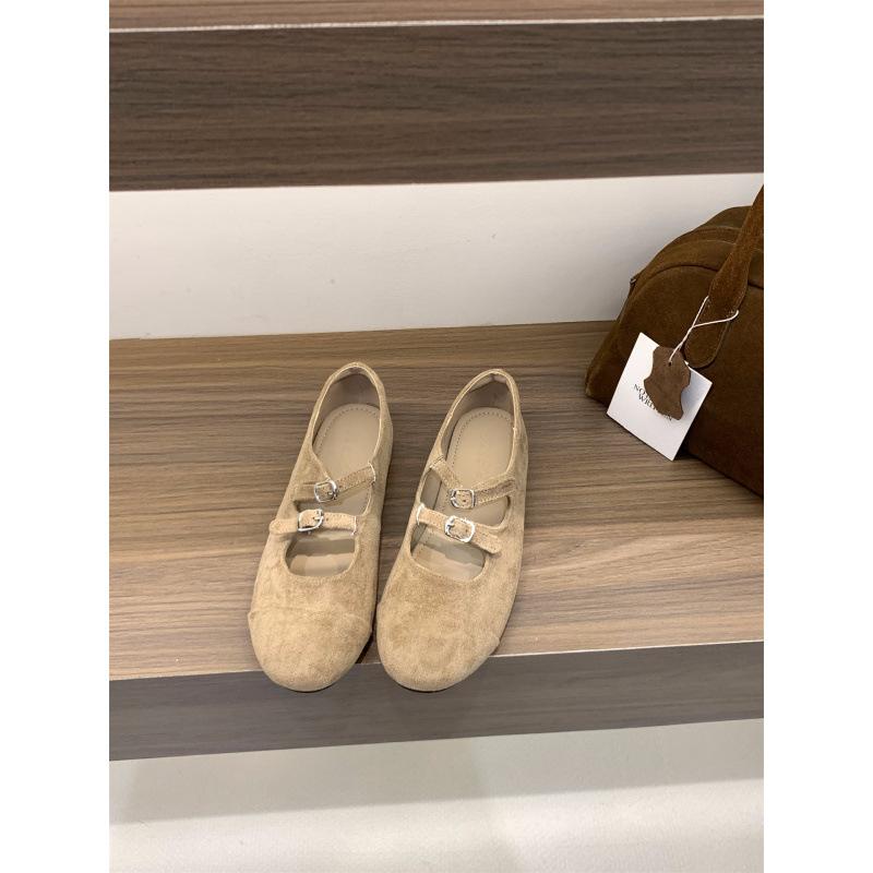 Soft-soled version~ French flat-soled ballet gentle evening shoes women's shoes 2025 spring and autumn retro suede Mary