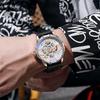 Herren-Automatik-Armbanduhr aus Legierung mit Edelstahlarmband, 30M Wasserdichtigkeit, Leuchtzeiger und Zifferblatt, für Freizeit, Business und Sport