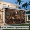 2D Vintage Cowboy Longhorn Skull Western Party Backdrop