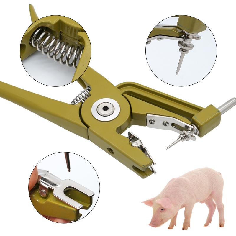 1Pz Pinze per Marchi Auricolari Bovina Capra Pinza Idraulica Verticale Dispositivo di Controllo Animale Bovina Animale Auricolare Applicatore Perforatore