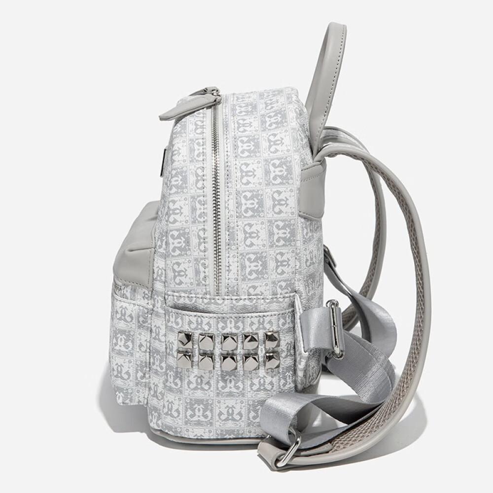 Backpack Women 2024 New Texture Printed Backpack Fashion Class Commuting Travel Bag Length 22cm Wide 12cm High 27cm
