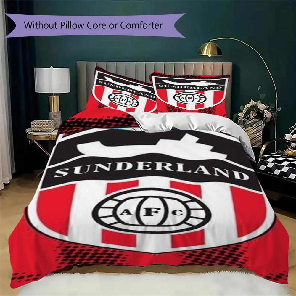 Juego de Ropa de Cama con Estampado Sunderland Funda Nórdica Funda de Almohada Decoración del Hogar Regalo de Cumpleaños (1 funda nórdica + 2 fundas de almohada sin relleno.)90