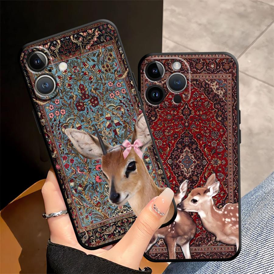 Persian Carpet Floral Pattern Funda Phone Cover Phone Case for Apple iPhone 15 Pro 7 8 13 17 Pro Max 16 12 XR XS MAX 11 Air 14