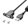 Prodlužovací kabel USB pro nabíjení s USB 2.0 konektorem (samec-samice), montáž do panelu s otvorem pro šroub pro telefony, notebooky, myši
