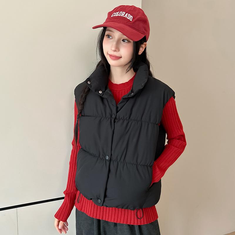 New Standing Collar Vest In Autumn and Winter Versatile Fashion Loose Fashionable Short Casual Vest Vest Jacket for Women
