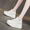 Inner Height Increase Small White Shoes Women's Shoes New Cowhide Thick Baseplate Shoes Lightweight Dad Versatile Casual Shoes