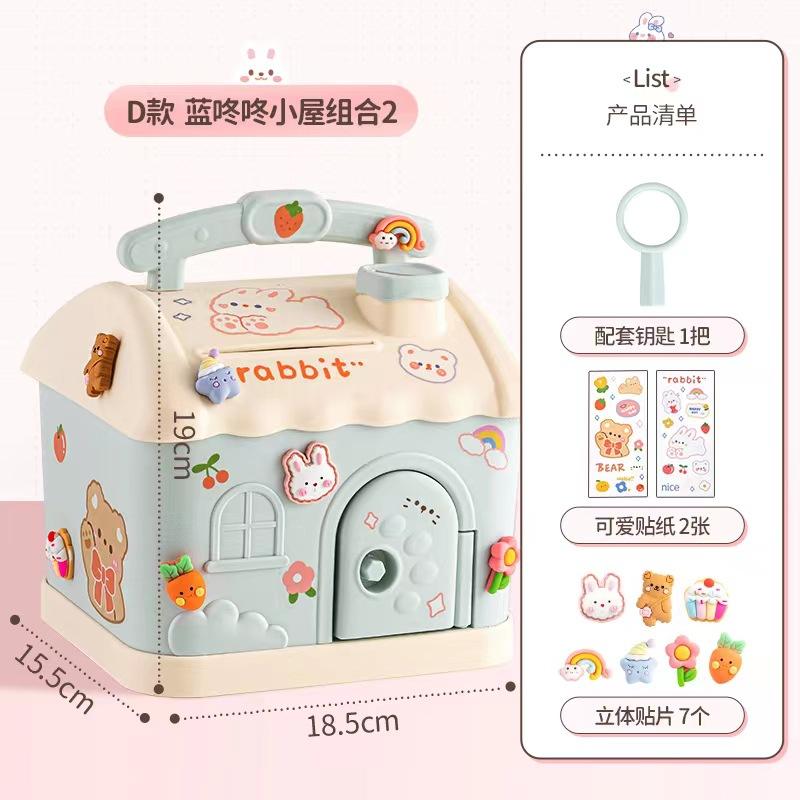 Cute Kawaii Piggy Bank Large Size 3D Sticker Money Box for Adults Coin/Banknote Savings Box with Birthday Gift Idea