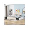 Lit plate-forme - MUVOE - 140x200cm - Beige - Tête de lit réglable - 4 tiroirs de rangement