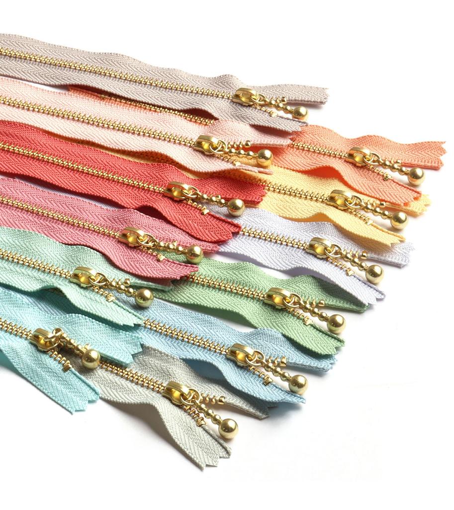 Nippon Chuko YKK Ball Nuance Zipper, Color, 20cm, Gold, 12-Color Set, 3G20-N12MIX