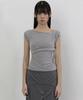 Peulleeoeob Layered Bustier T-Shirt (Fl-108_Gray)