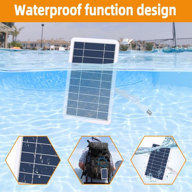 [1/2/4PCS] 2W Solar Panel With USB IP65 Waterproof Outdoor Hiking And Camping Portable Battery Mobile Phone Charging Bank Charging Panel 5V
