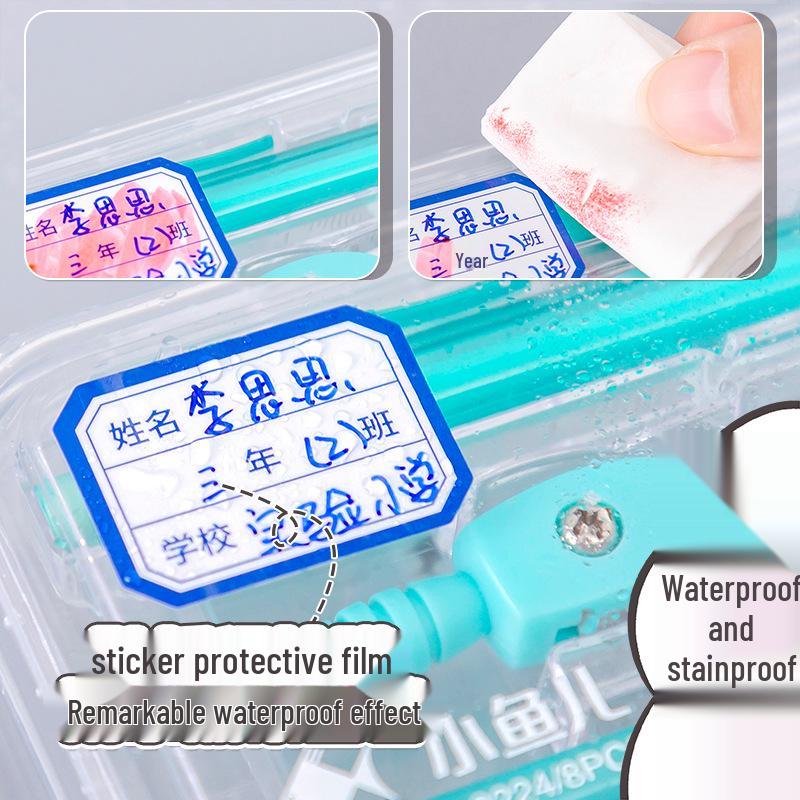 Waterproof Cartoon Name Stickers for Students - Self-Adhesive, Anti-fouling Labels for Handwritten Marking