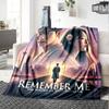 Remember Me Movie City Skyline Poster Print Flannel Blanket Soft Warm Throw Blanket Pop Culture Home Decor for Sofa Bedroom Travel