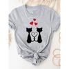 Print T Shirt Short Sleeve Summer Clothes Women Clothing Gray Owl Love Style Trend Cute Basic Tee Top Fashion Graphic T-shirt