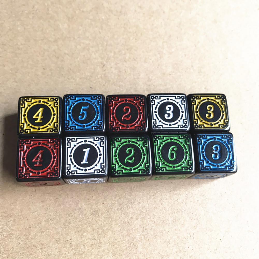 10 Stück/Set 16mm D6 Würfel Quadratisch Kantige Ecke Zahlen 6-seitige Würfel Acryl Spielen Tisch Brettspiele Bar Pub Club Party DND