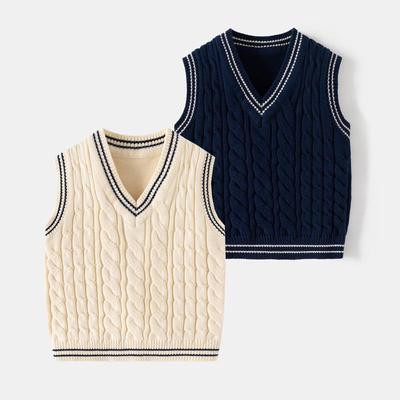 Guttens V-hals Strikket Bomullsgenser Vest - Ny Høst/Vinter Stil