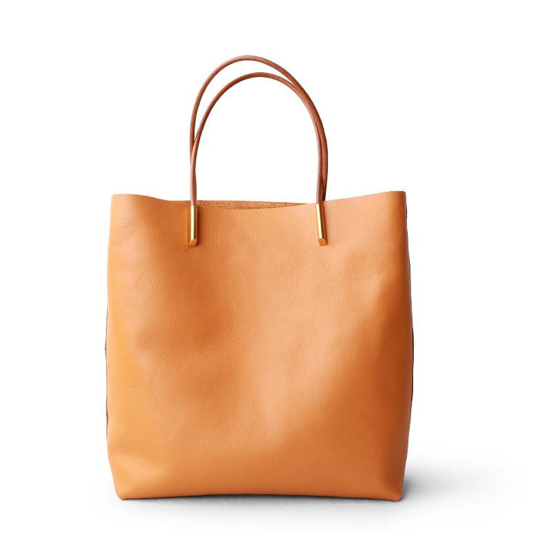 Vegetable tanned leather women's bag substitute handbag large capacity commuter tote bag niche shoulder handbag bag
