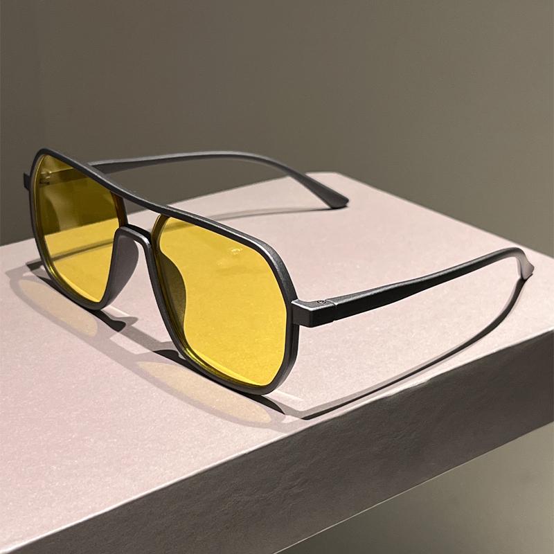 Popular Square Sunglasses Men New Fashion Vintage Double Bridge Shades Women Trendy Brand Design Mirror Sun Glasses