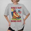 Suns Out Buns Out Funny Hot Dog Food Lover Tee Shirt For Unisex Unisex New Arrival Summer Fashion T Shirts Cotton Clothing Tops
