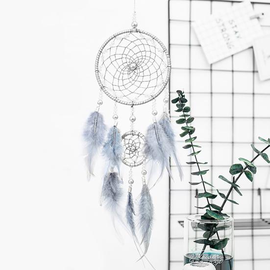 Handmade Fantasy Dreamcatcher Iron Circle Faux Pearl Home Hanging Decor