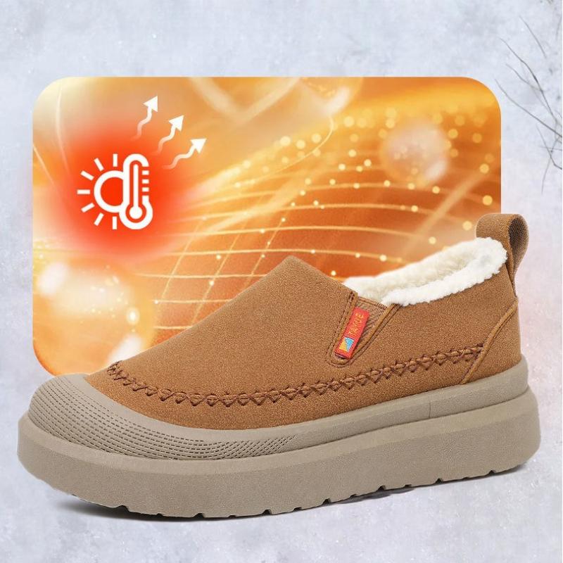 Women's Large Size Thick Sole Winter Warm Fur One Snow Boots Thickened Lined Ankle Boots Non-slip Hiking Sports Cotton Boots