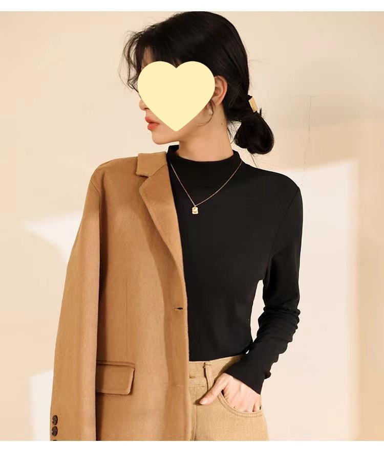 Women's Slim Fit Long Sleeve Mock Neck Top