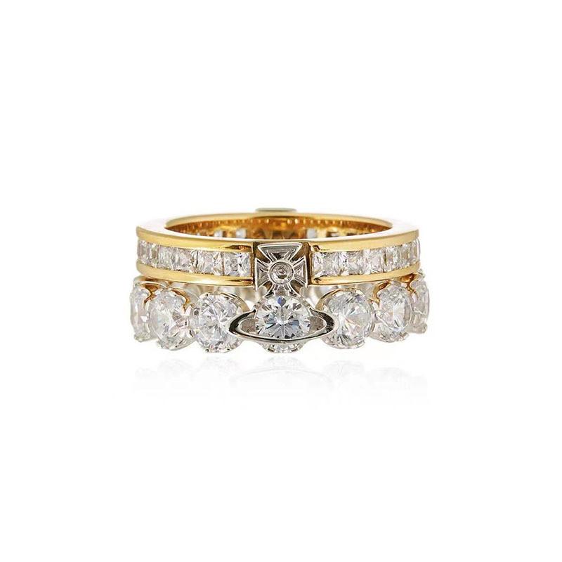 And Stylish Modern Geometric Copper Ring With Beautiful Split Crown Design Women For
