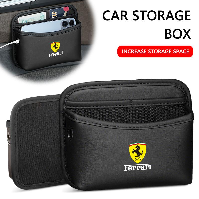 Leather Car Multi-functional Storage Box Organizer Holder For Ferrari Roma Spider 296 488 599 SF90 360 F8 F12 LaFerrari Stradale MQ1