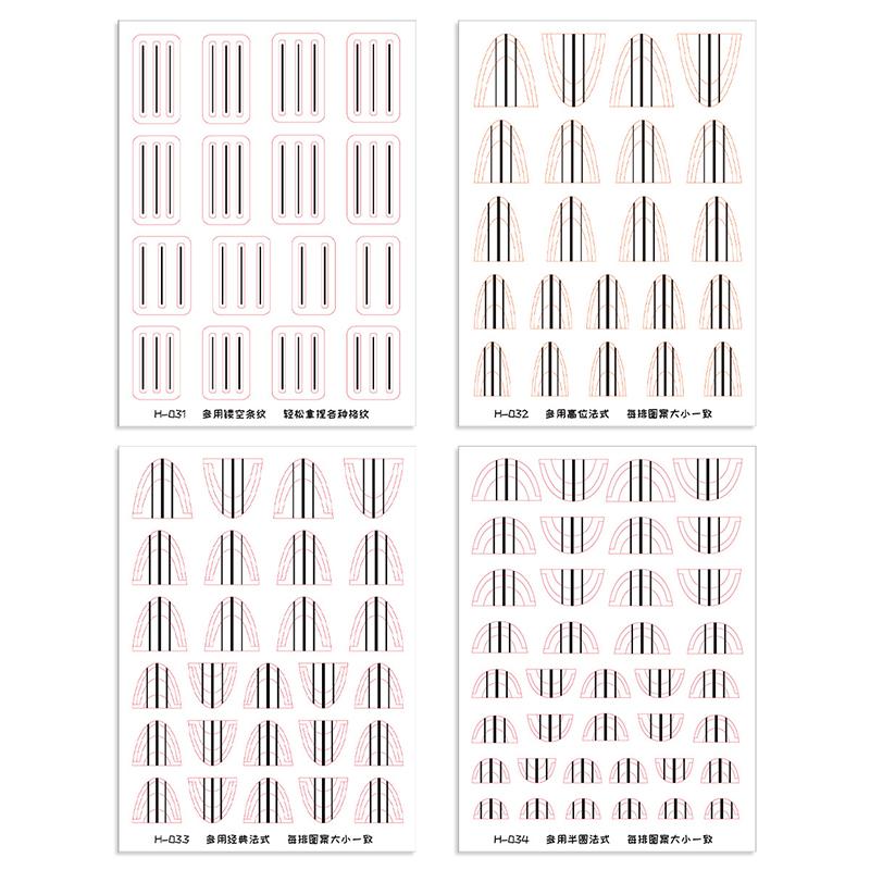 French Manicure Strip Nail Forms Fringe Tip Guides Sticker Diy Wavy Line Nail Art Tips Guides Stickers Stencil Strips Nail Tools