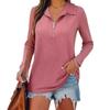 New Autumn Winter Women's Casual Knit Top Long Sleeve Zipper Lapel Knitwear For European American Crossborder